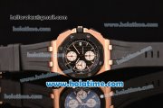 Audemars Piguet Royal Oak Offshore Swiss Valjoux 7750 Automatic Rose Gold Case with Black Bezel Stick Markers and Black Dial (EF)