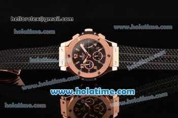 Hublot Big Bang Chrono Clone HUB4100 Automatic Rose Gold Case with Black Rubber Strap and Black Dial - 1:1 Original