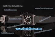 Cartier Santos 100 Swiss ETA 2824 Automatic Movement PVD Case with Black Dial and Black Strap