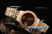 Rolex Datejust Automatic Movement ETA Coating Case with Brown Dial and Roman Numerals-Two Tone Strap