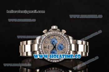 Rolex Daytona Swiss Valjoux 7750 Automatic Full Steel with Diamonds Dial and White Stick Markers (G59)