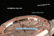 Audemars Piguet Royal Oak Swiss ETA 2824 Automatic Two Tone Case with Stick Markers and Grey Grid Dial - 1:1 Original