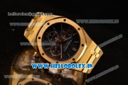 Audemars Piguet Royal Oak Chrono Swiss Valjoux 7750 Automatic Yellow Gold Case Blue Dial With Stick Markers Yellow Gold Bracelet