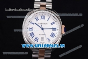 Cartier Cle de Cartier Asia ST16 Automatic Two Tone Case/Bracelet White Dial and Roman Markers