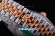 Rolex Datejust Oyster Perpetual Automatic Two Tone with White Dial and Rose Gold Bezel-Blue Marking
