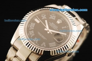 Rolex Datejust II Swiss ETA 2836 Automatic Movement Full Steel with Black Dial and White Roman Numerals