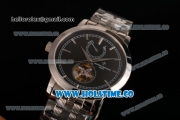 Vacheron Constantin Patrimony Tourbillon Full Steel with Black Dial and Silver Stick Markers
