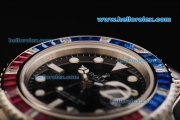 Rolex GMT Master II Rolex 3186 Automatic Movement Full Steel with Black Dial and Red/Blue Diamond Bezel