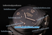 Panerai PAM00438 Luminor 1950 3 Days GMT P.9001 Automatic Full PVD with Yellow Numeral Markers and Black Dial -1:1 Original (Z)