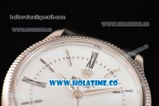 Rolex Cellini Time Asia 2813 Automatic Steel Case with White Dial Black Leather Strap and Stick/Roman Numeral Markers