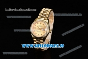 Rolex Datejust Swiss ETA 2671 Automatic Yellow Gold Case with Yellow Gold Dial Diamonds Markers and Yellow Gold Bracelet (BP)