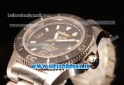 Breitling SuperOcean 44mm 2824 Auto Steel Case with Black Dial and Steel Bracelet Yellow Hands - 1:1 Origianl (GF)