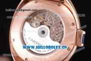 Cartier Cle de Cartier Asia ST16 Automatic Rose Gold Case/Bracelet Roman Markers Diamonds Bezel and White Dial