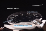 Cartier ballon bleu de Automatic Steel Case with Black Dial and Black Leather Strap-ETA Coating