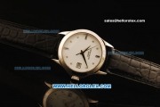 Patek Philippe Calatrava Swiss ETA 2824 Automatic Steel Case with White Dial and Alligator Strap