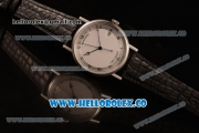 Breguet Classique Miyota 9015 Automatic Steel Case with White Dial and Black Leather Strap Steel Bezel - (AAAF)