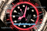 Rolex Sea-Dweller Deepsea Asia 2813 Automatic Steel Case/Strap with Black Dial and Hot Pink Diver Index