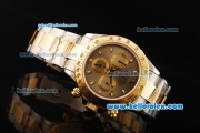 Rolex Daytona Chronograph Swiss Valjoux 7750 Automatic Movement Steel Case with Gold Bezel and Two Tone Strap