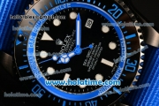 Rolex Sea-Dweller Deepsea Asia 2813 Automatic PVD Case with Blue Nylon Strap and Blue Diver Index