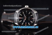 Omega Planet Ocean GMT 600m Clone Omega 8605 Automatic Steel Case with Black Dial Black Rubber Strap and Stick/Arabic Numeral Markers (BP)