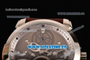 Ulysse Nardin Skeleton Tourbillon Manufacture Asia Automatic Steel Case with Brown/White Dial and Brown Leather Strap