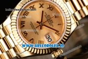 Rolex Datejust Swiss ETA 2671 Automatic Yellow Gold Case with Yellow Gold Dial Roman Numeral Markers and Yellow Gold Bracelet (BP)