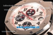 Audemars Piguet Royal Oak Offshore Panda Chrono Swiss Valjoux 7750 Automatic Steel Case/Bracelet with White Dial and Black Arabic Numeral Markers (NOOB)