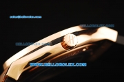 Hublot Classic Fusion Swiss ETA 2824 Automatic Movement Rose Gold Case with Diamond Bezel and Black Rubber Strap