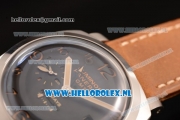 Panerai PAM00403 Luminor 1950 10 Days GMT Asia Automatic Steel Case with Black Dial and Brown Leather Strap