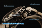 Rolex Daytona Chronograph Swiss Valjoux 7750 Automatic Movement PVD Case with Diamond Markers and PVD Strap