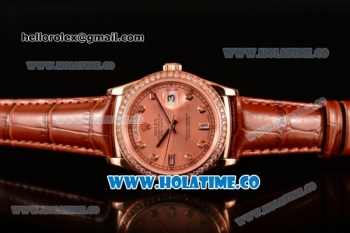 Rolex Day-Date Asia Automatic Rose Gold Case with Diamonds Markers Rose Gold Dial and Diamonds Bezel (BP)