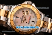 Rolex Yachtmaster Swiss ETA 2836 Automatic Movement 18K Gold Never Fade with Diamond Markers and White Dial-Two Tone