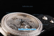 Rolex Datejust Automatic Movement Swiss Coating Case with Diamond Bezel-Grey Flower Pattern Dial and Black Rubber Strap