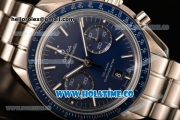 Omega Speedmaster Moonwatch Omega Co-Axial Chronograph Clone 9300 Automatic Full Steel with Blue Dial and Stick Markers (EF)