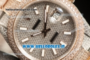 Rolex Day Date II RG Two Tone Case With All Diamond Roman ETA 2836 Auto Best Edition