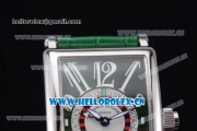 Franck Muller Long Island Las Vegas Asia 2813 Automatic Steel Case with Green Dial Arabic Numeral Markers and Green Leather Strap