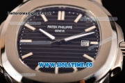 Patek Philippe Nautilus Asia Automatic Steel Case with Black Dial and White Sitck Markers