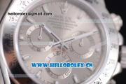 Rolex Daytona Chronograph Clone Rolex 4130 Automatic Stainless Steel Case/Bracelet with Grey Dial and Stick Markers (EF)