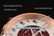 Tag Heuer Mikrograph Chrono Miyota OS10 Quartz Full Rose Gold with White/Brown Dial and Arabic Numeral Markers