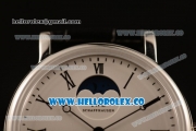 IWC Portofino Vintage Moonphase Asia 6497 Manual Winding Steel Case with White Dial and Black Leather Strap - (AAAF)