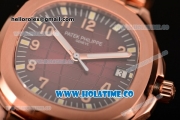 Patek Philippe Aquanaut Miyota 9015 Automatic Full Rose Gold with Coffee Dial and Arabic Numeral Markers (BP)