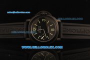 Panerai Luminor Marina Pam 004 Swiss ETA 6497 Manual Winding Movement PVD Case with Black Dial and Green Markers-Black Rubber Strap