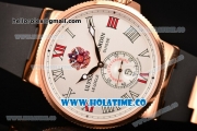 Ulysse Nardin Imperial St. Petersburg Maxi Marine Chronometer Enamel Limited Edition Auotmatic Rose Gold Case with White Dial and Roman Numeral Markers