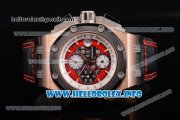 Audemars Piguet Royal Oak Offshore Ruben Barrichello Chrono Swiss Valjoux 7750 Automatic Rose Gold Case with PVD Bezel Red Skeleton Dial and White Stick Markers - 1:1 Original (JF)