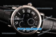 Cartier Rotonde Second Time Zone Day/Night Asia Manual Winding Steel Case with Black Dial and White Roman Numeral Markers