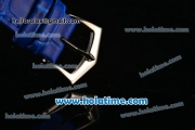 Patek Philippe Calatrava Miyota OS2035 Quartz Steel Case with Arabic Numeral Markers and Blue Dial