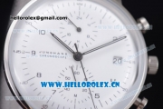 Junghans Max Bill Chronoscope Miyota OS10 Quartz Stainless Steel Case/Bracelet White Dial and Arabic Number/Stick Markers