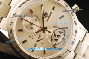 Tag Heuer Carrera Chronograph Swiss Valjoux 7750 Automatic Movement Full Steel with Silver Dial and Stick Markers