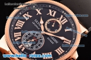 Ulysse Nardin Maxi Marine Power Reserve Asia ST25 Automatic Rose Gold Case with Black Rubber Strap Black Dial Roman Markers