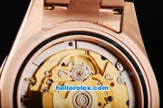 Rolex Day-Date II Swiss ETA 2836 Automatic Movement Full Rose Gold with Rose Gold Dial and Roman Numeral Hour Markers